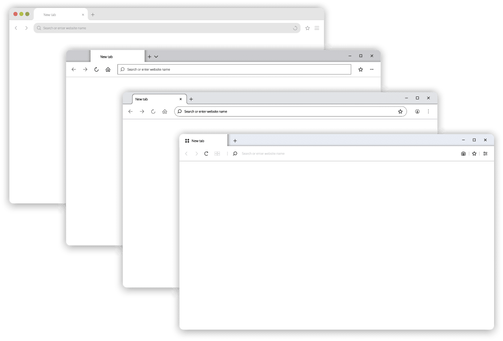 Several browser windows